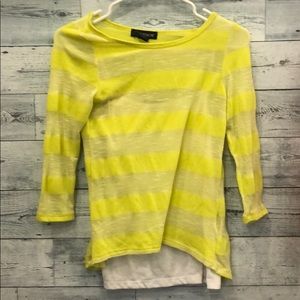 Pastel Yellow Striped Shirt Undershirt Included